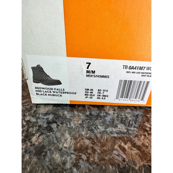 Timberland Redwood Falls Mid Lace Waterproof Boots Black Nubuck Mens 7 shoes main image 4